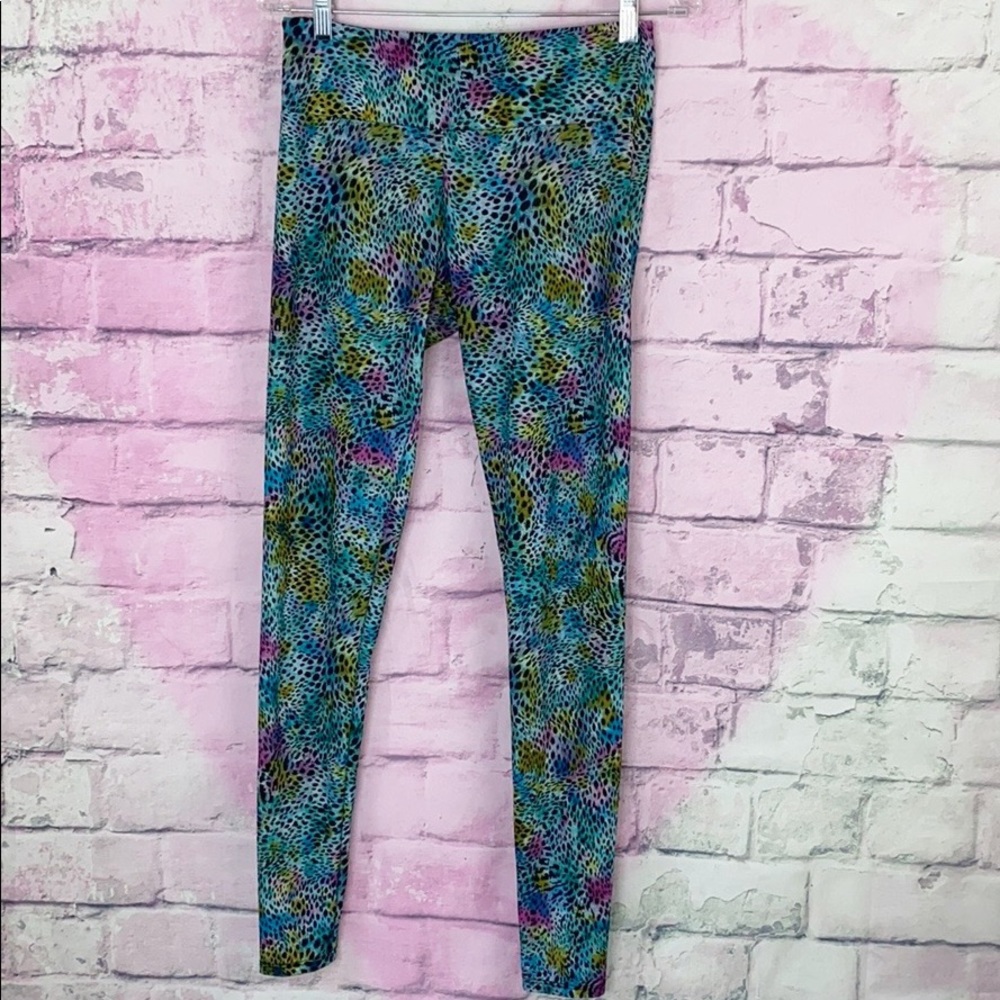 Onzie multicolored leopard print leggings M/L - Picture 1 of 5